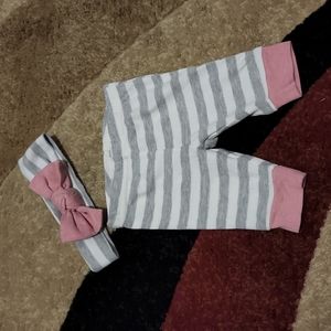 Like New Baby Essentials Pants w/ matching headband